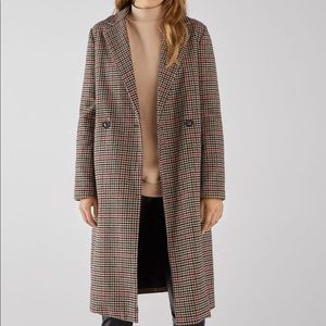 Bershka Long Plaid Coat